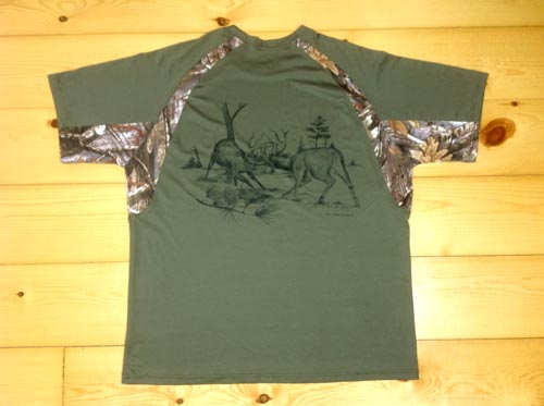 Deer Hunting T Shirt with Camouflage Accents Camo Accent Shirts for Men or Women who love to Hunt for Deer BM Buck